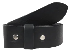 1 Inch (25mm) Wide Black Leather Belt Strap with Chicago Screws