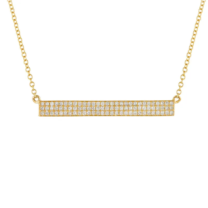 14k 0.26 Carat Diamond Bar Necklace, Available in White, Rose and Yellow Gold