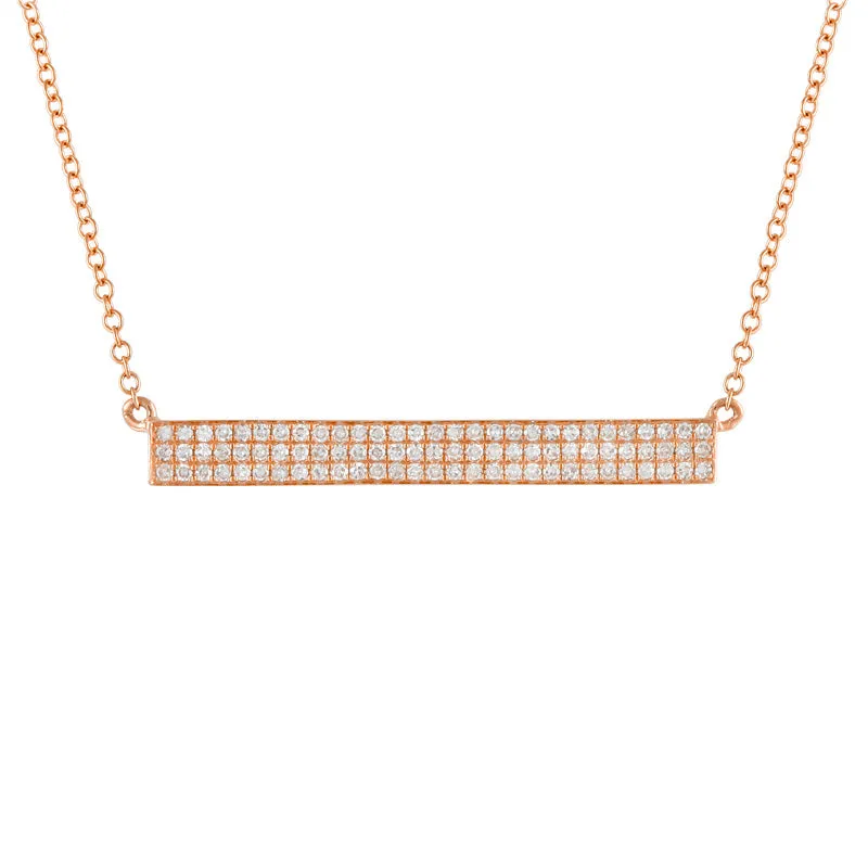 14k 0.26 Carat Diamond Bar Necklace, Available in White, Rose and Yellow Gold