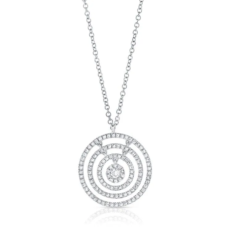 14k 0.60 Ct Diamond Five Circle Necklace, Available in White, Rose and Yellow Gold