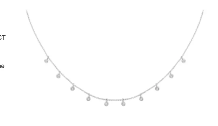 14k Bezel Drop Diamond Necklace- In Stock