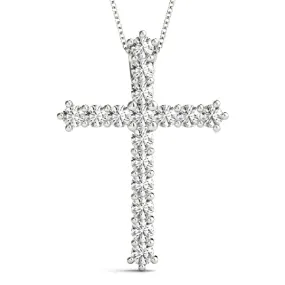 14K Gold Cross Diamond Necklace / Pendant
