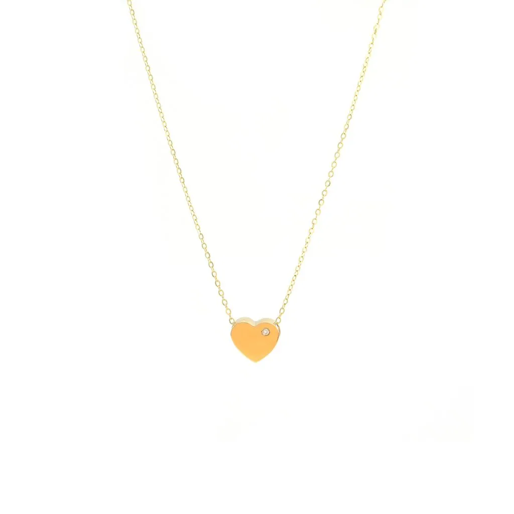 14K Gold Heart With Diamond