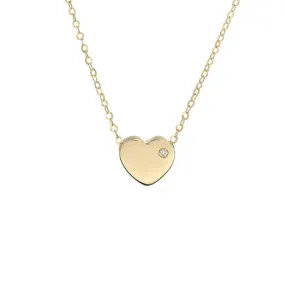 14K Gold Heart With Diamond