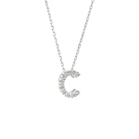 14K Gold Initial "C" Necklace With Diamonds
