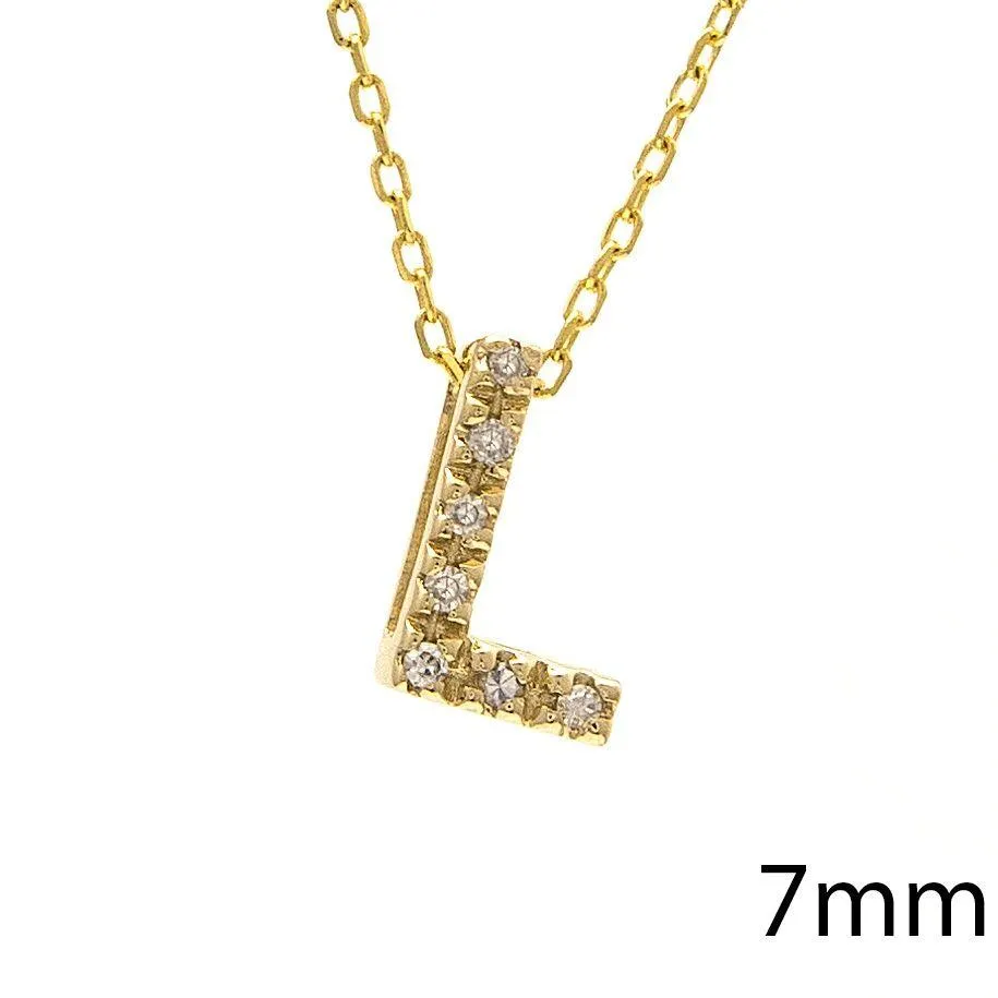 14K Gold Initial "L" Necklace With Diamonds