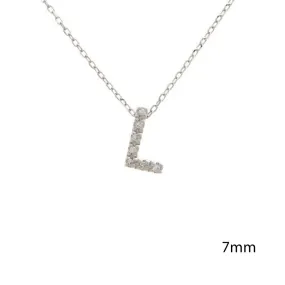 14K Gold Initial "L" Necklace With Diamonds