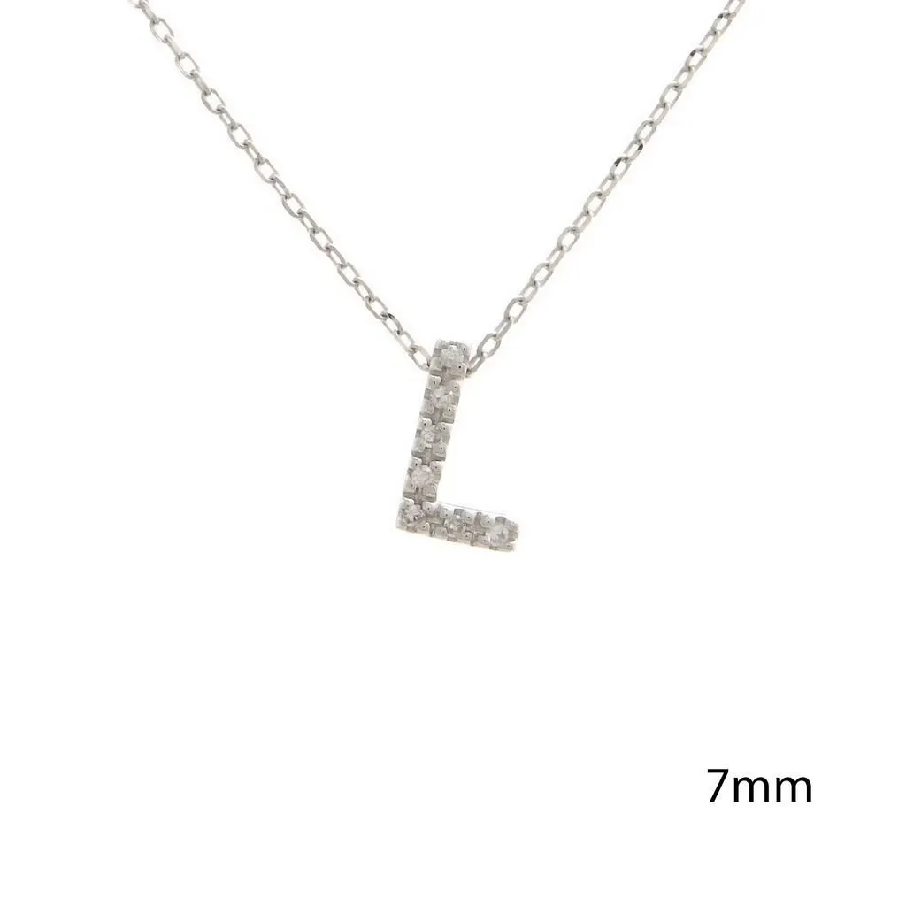 14K Gold Initial "L" Necklace With Diamonds