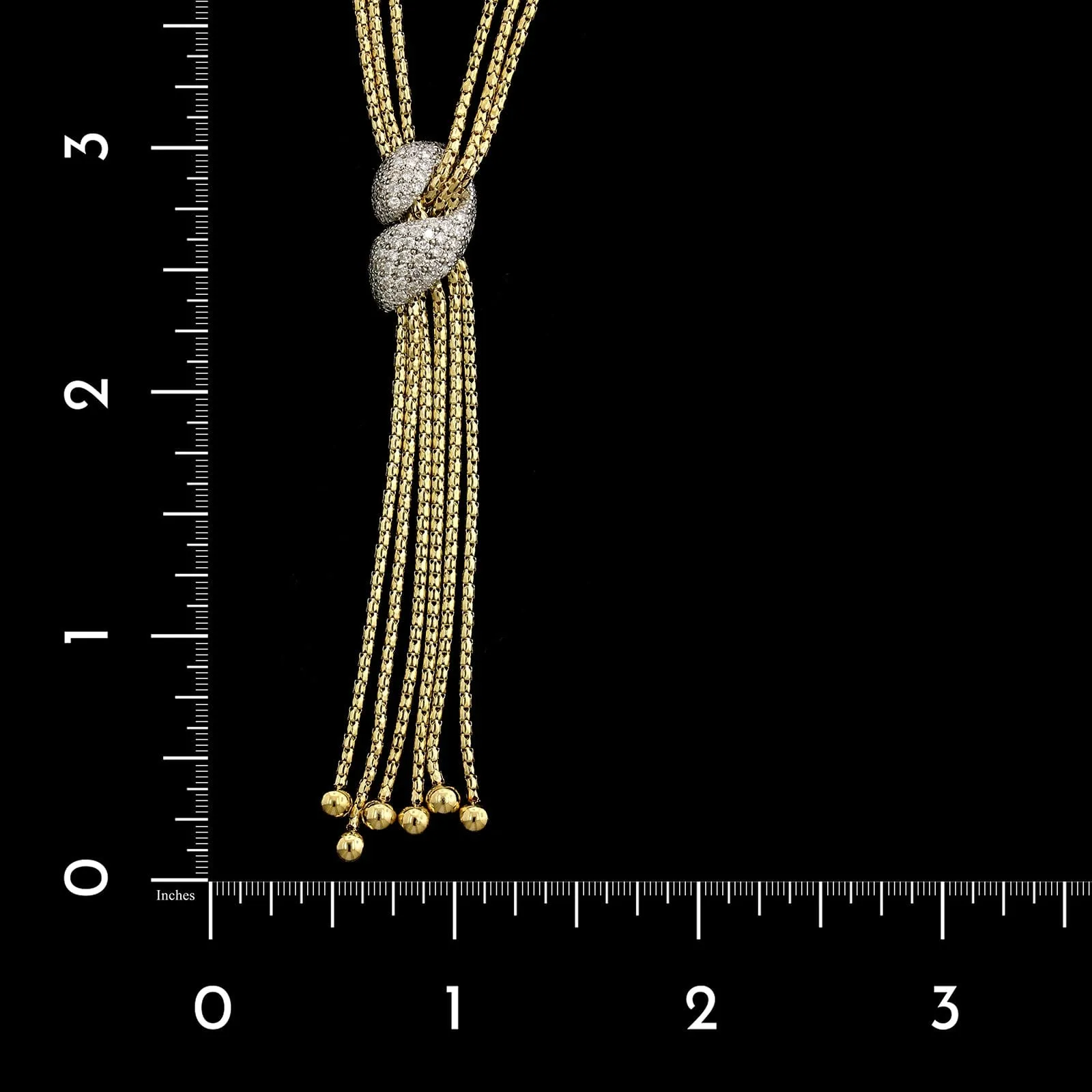 14K Two-tone Gold Estate Diamond Tassel Necklace
