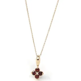 14k White Gold AA Four Styles Of Birthstones, 4 stone Necklace with Diamonds