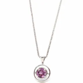 14k White Gold Genuine AAA Royal Garnet Pendant Necklace
