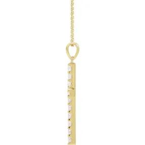 14K Yellow 1/5 CTW Lab-Grown Diamond Cross 18" Necklace