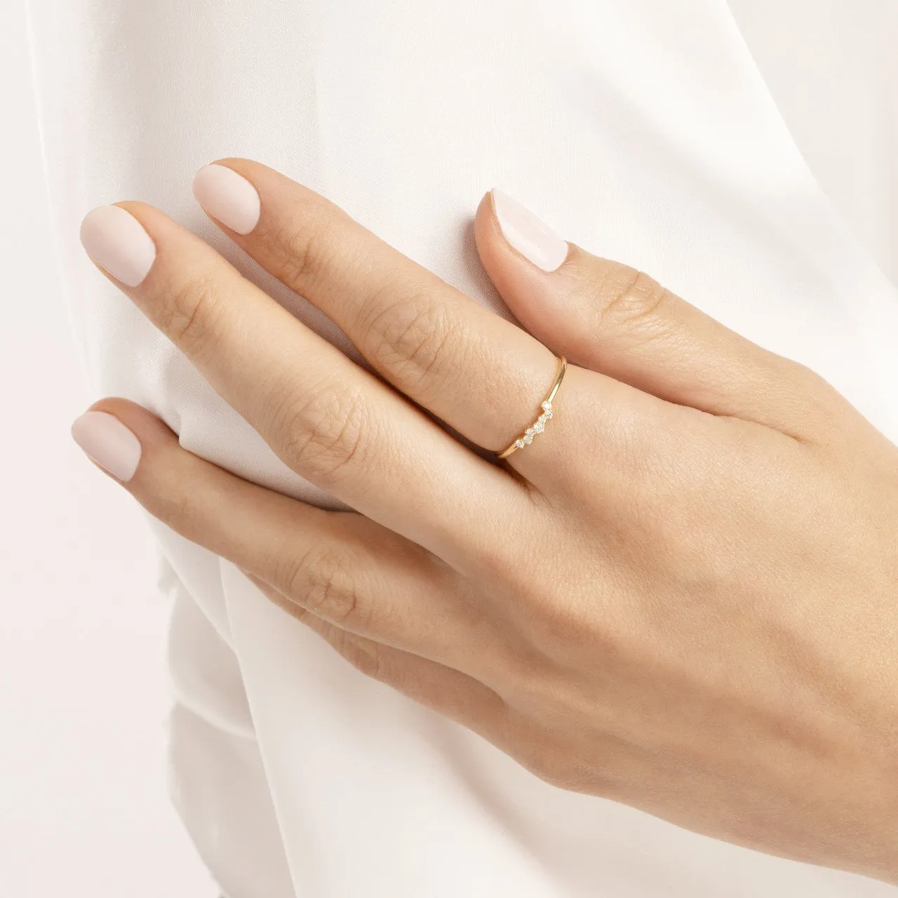 14K Yellow Gold Diamond Cluster Ring