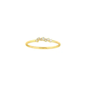 14K Yellow Gold Diamond Cluster Ring