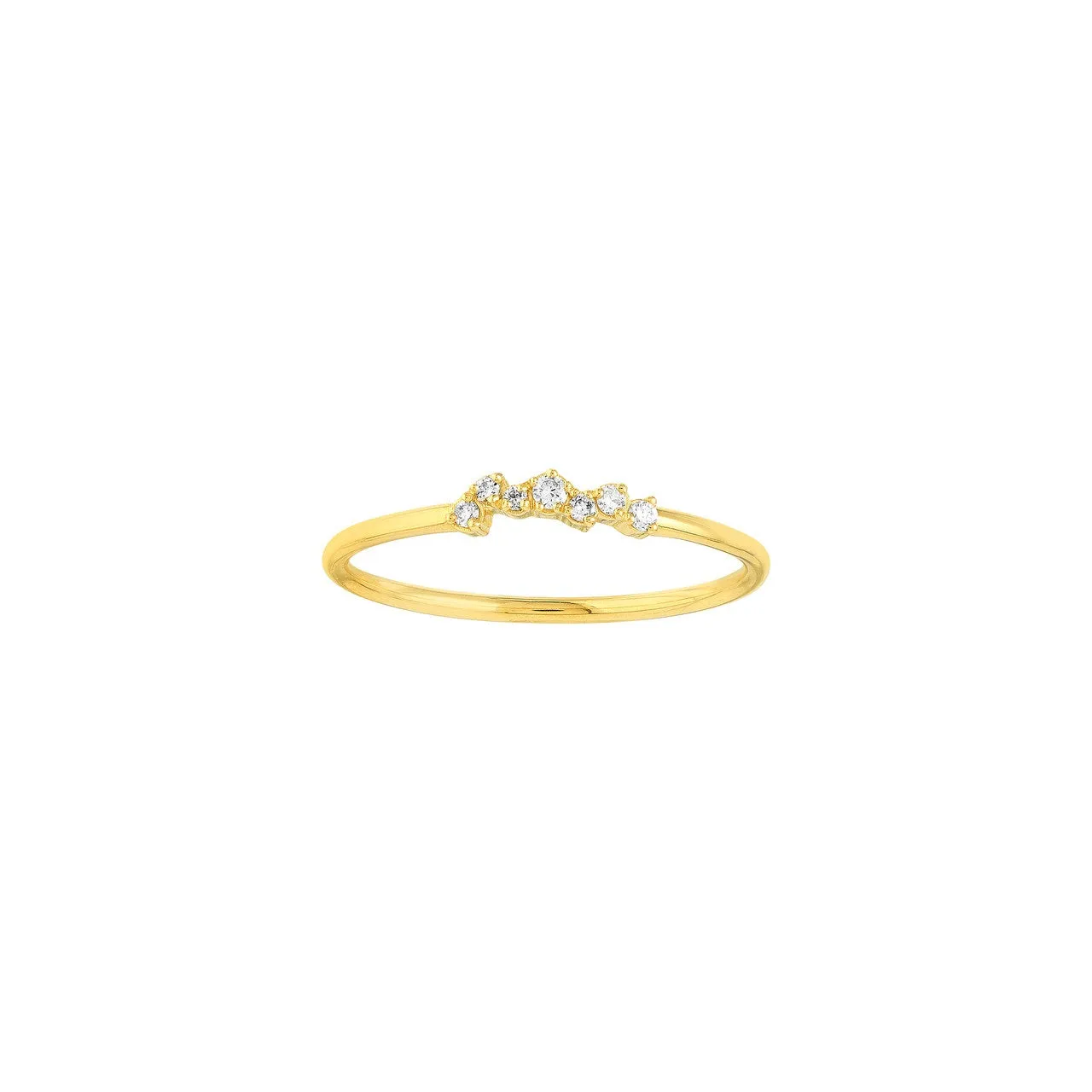 14K Yellow Gold Diamond Cluster Ring