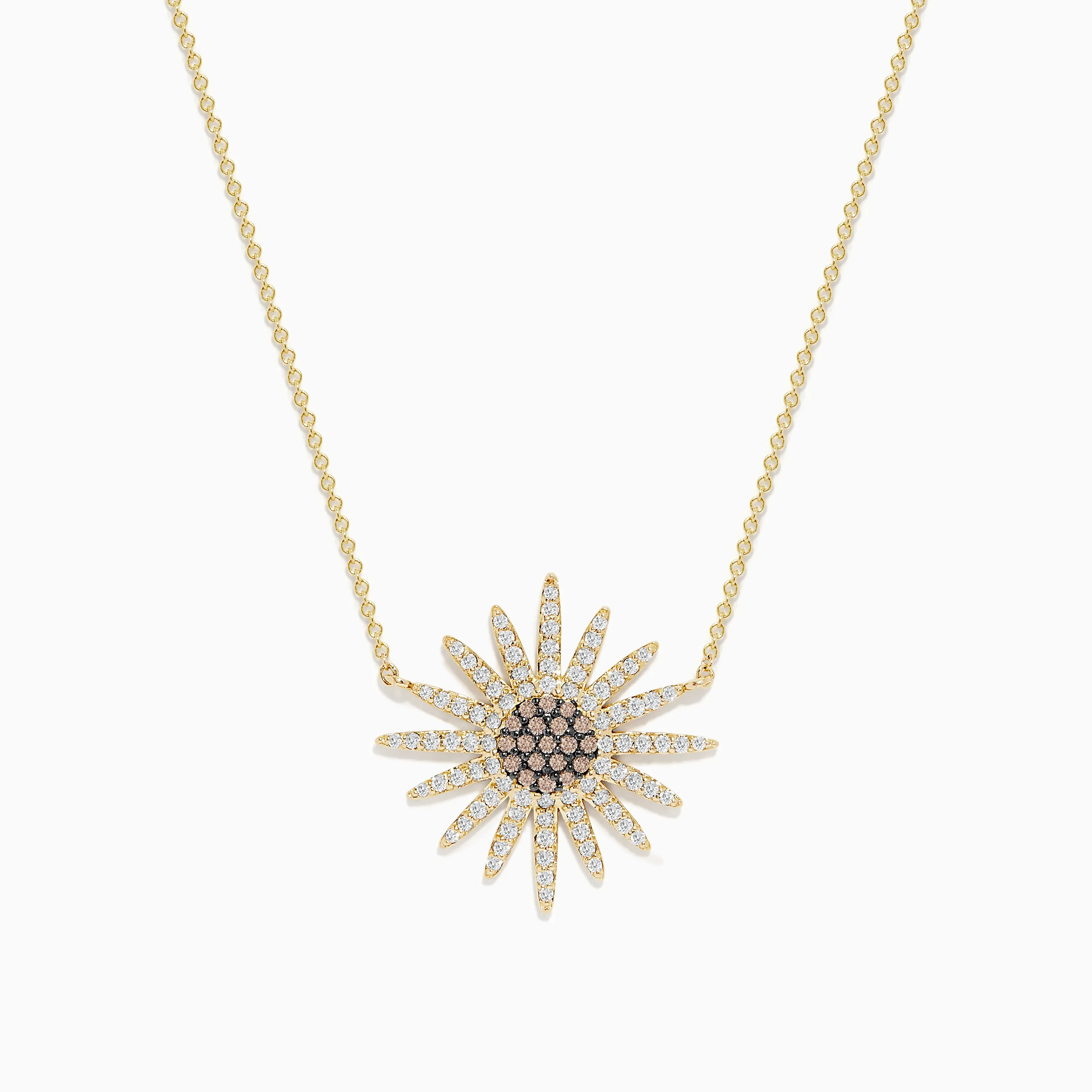 14K Yellow Gold Espresso and White Diamond Necklace