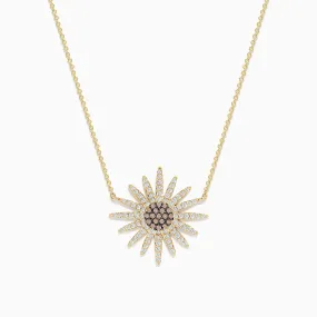 14K Yellow Gold Espresso and White Diamond Necklace