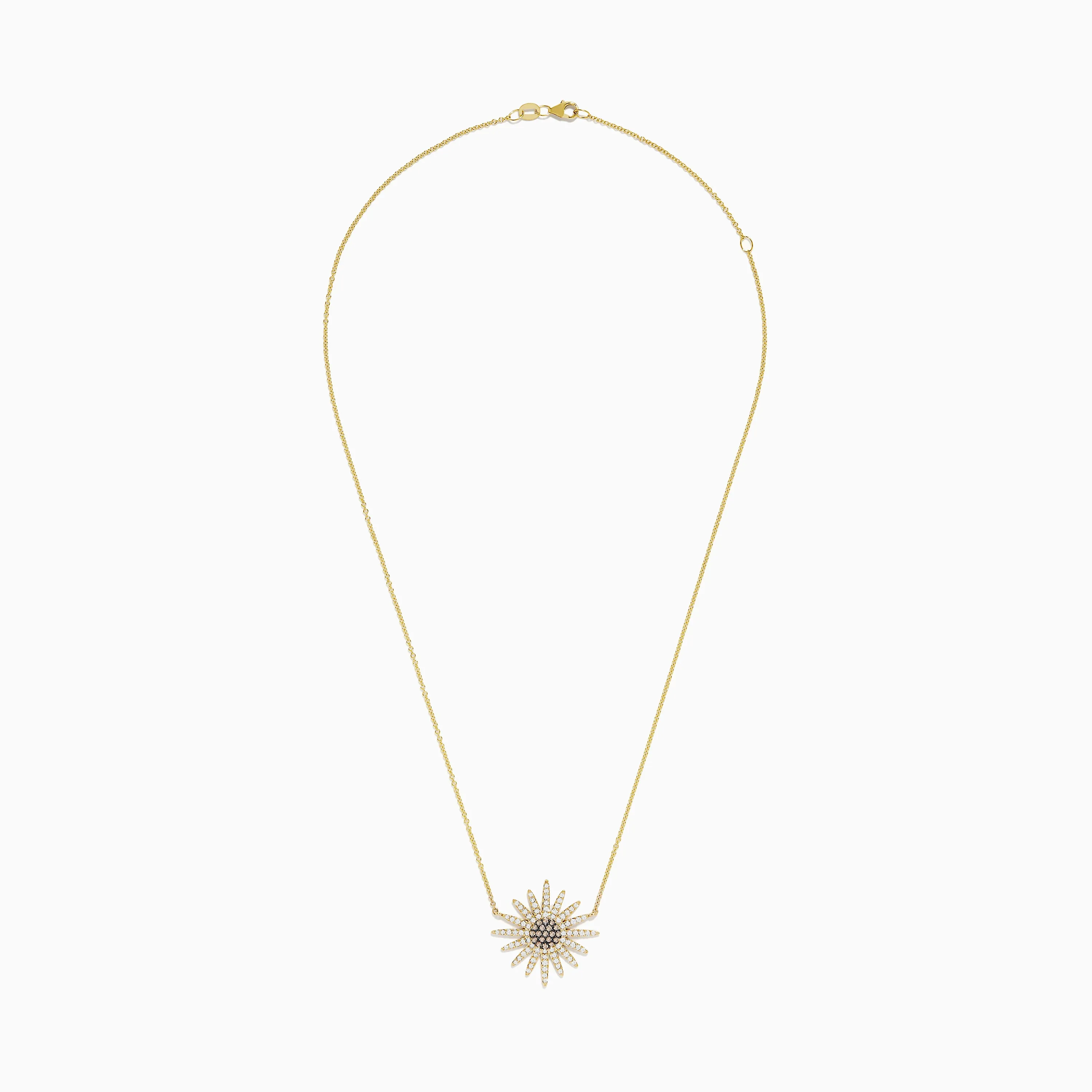 14K Yellow Gold Espresso and White Diamond Necklace