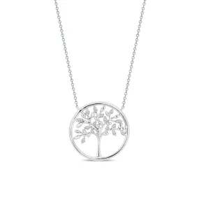 14KW 16D0.10CT, FAMILT TREE NECKLACE (118N112260W14)