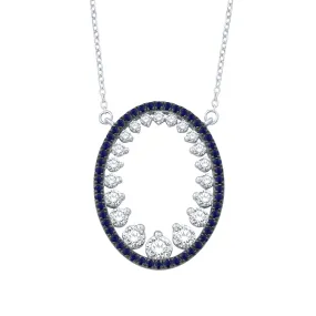 14KW 50SA0.30CT,21D0.65CT DIAMOND/SAPPHIRE OVAL NE (153N6073SA)