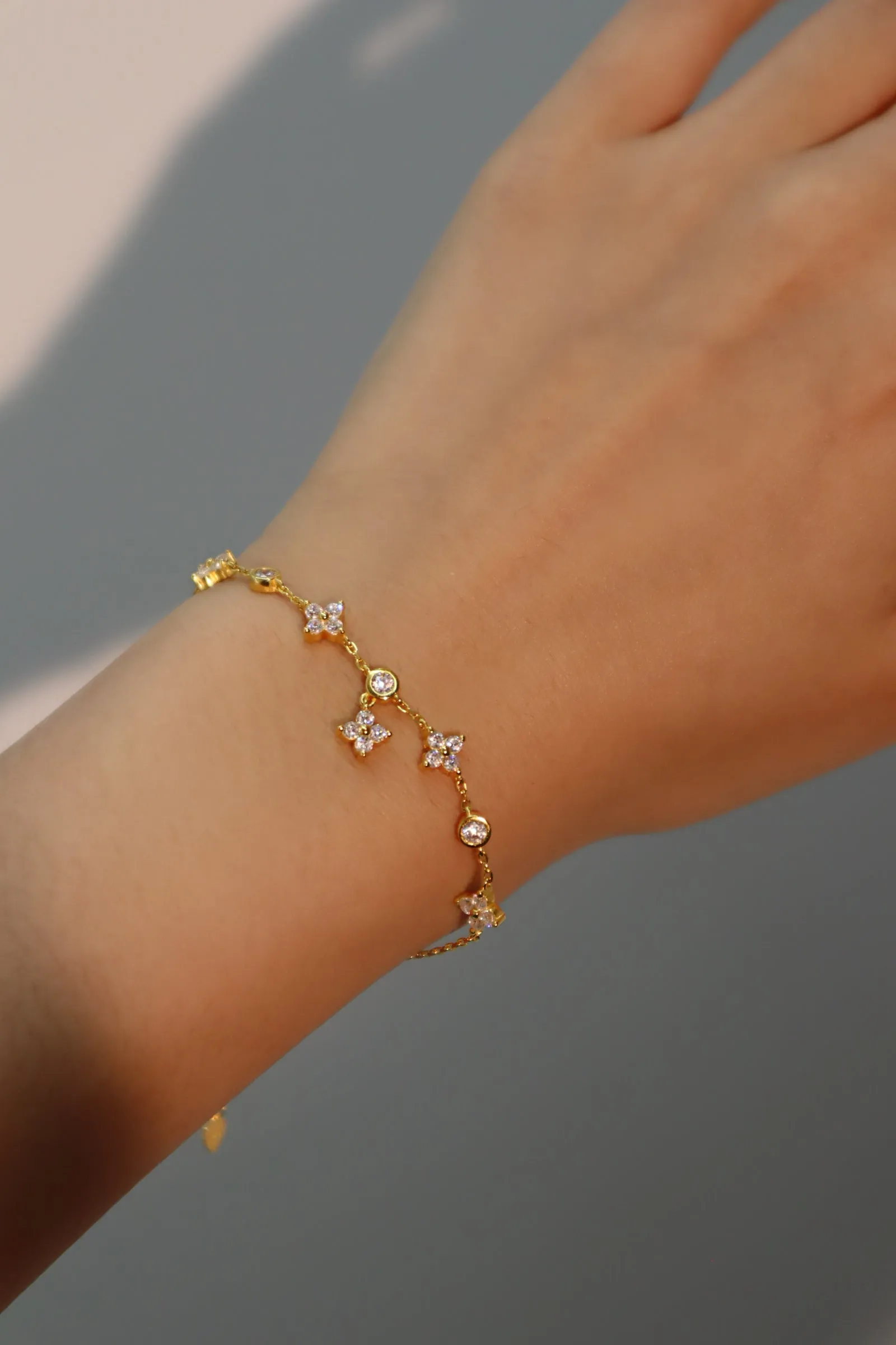 18K Gold Vermeil Multi Lucky Leaf Bracelet