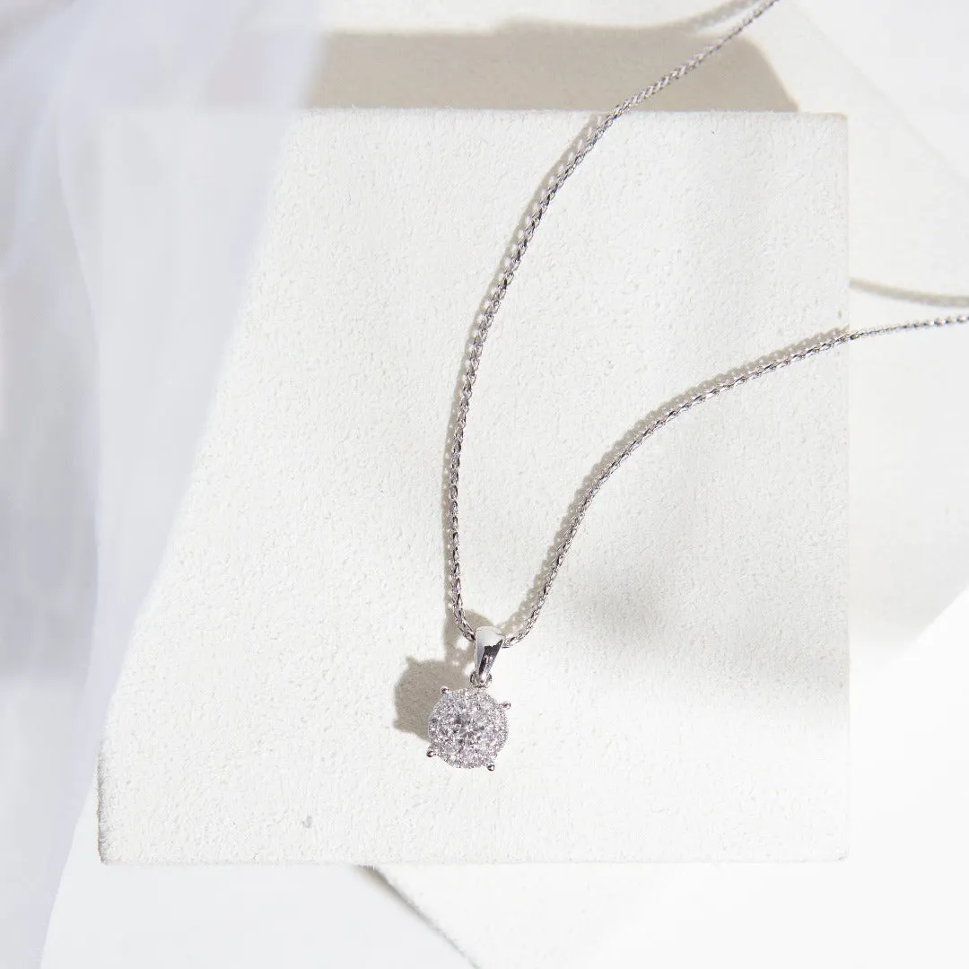 18K White Gold Diamond Pendant