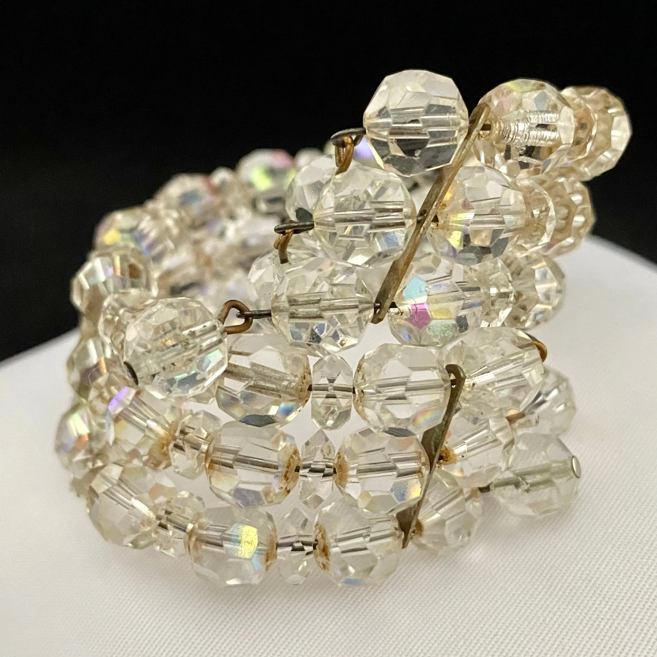 1950s Glass Crystal Cuff Bracelet