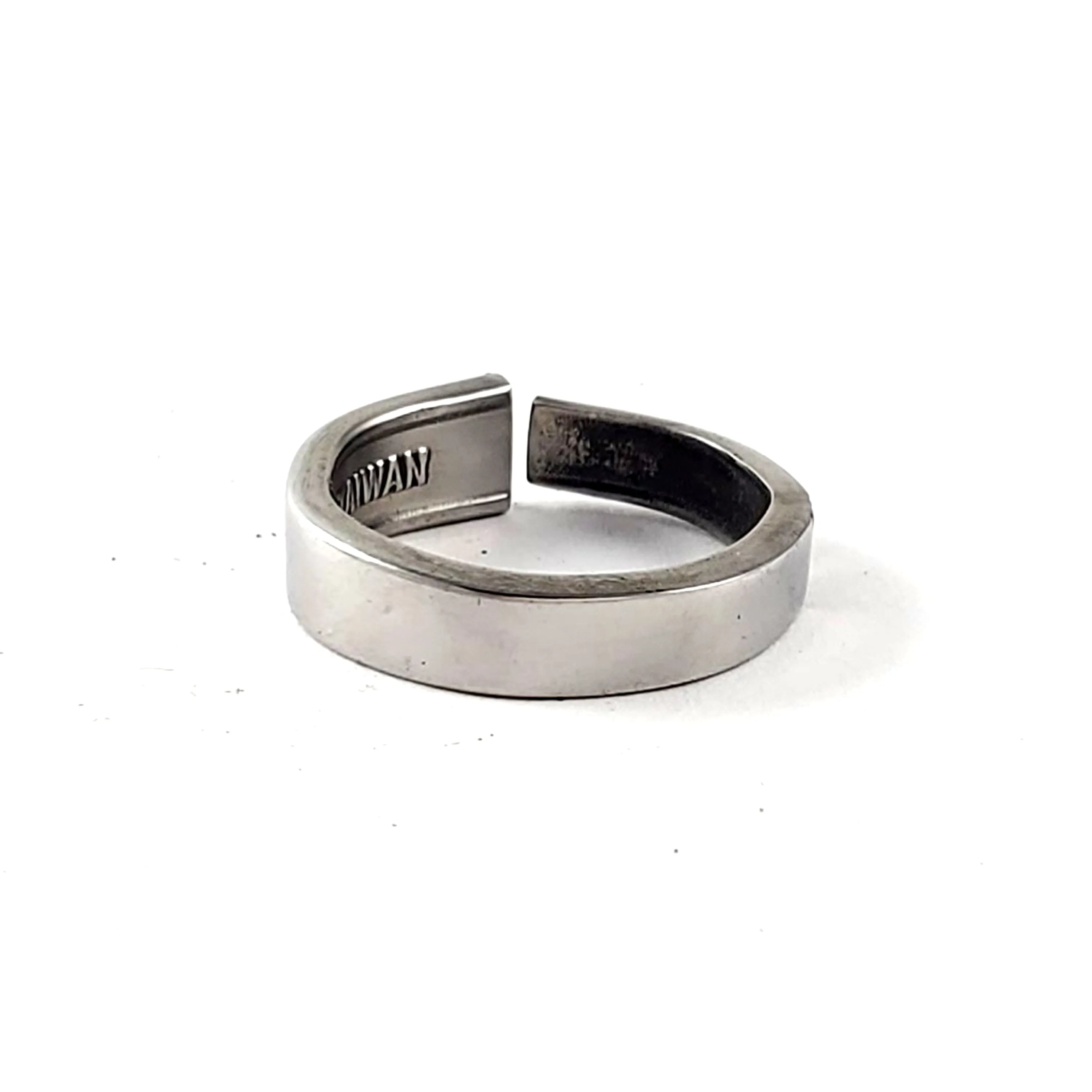 1970's Narrow Band Stainless Steel Spoon Ring
