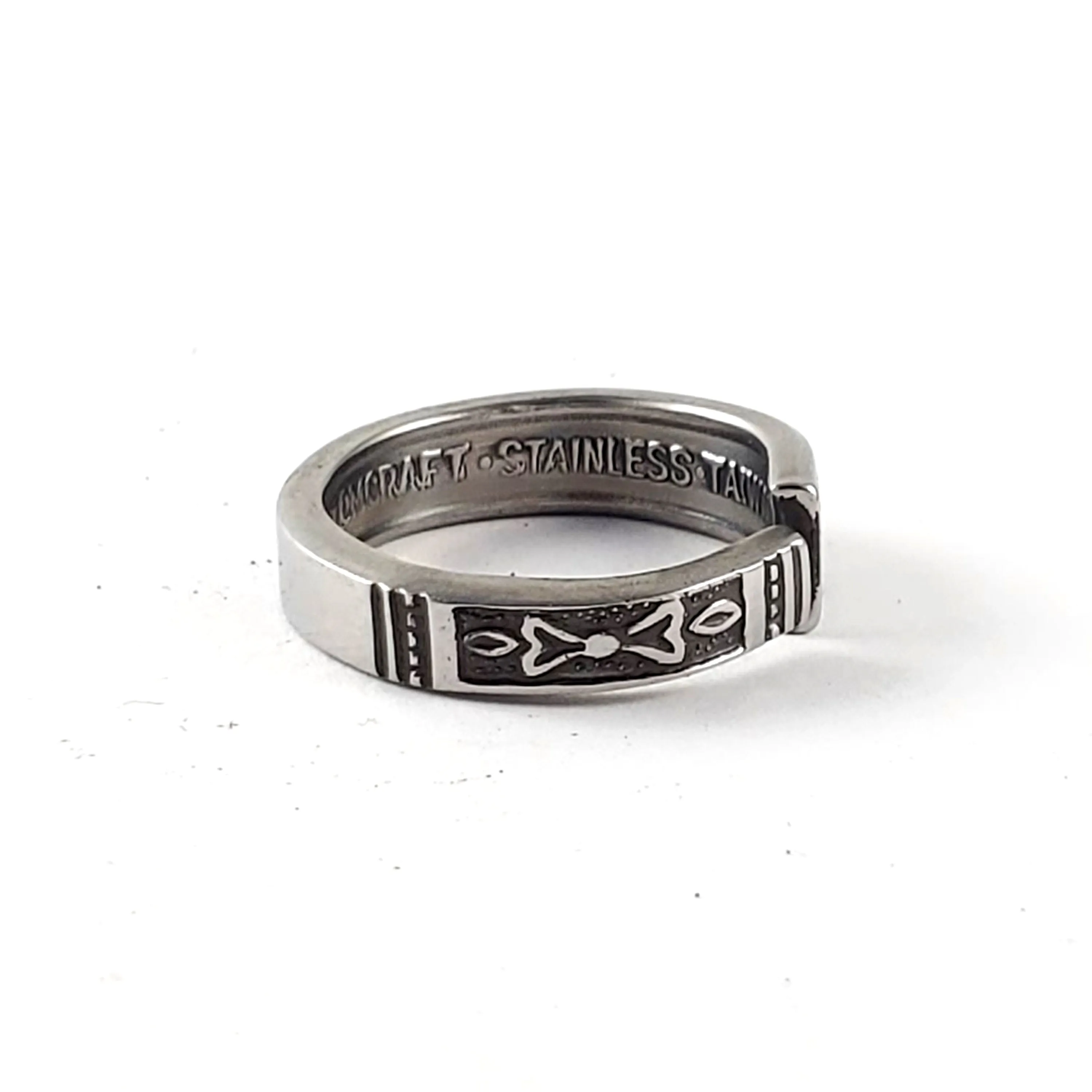 1970's Narrow Band Stainless Steel Spoon Ring