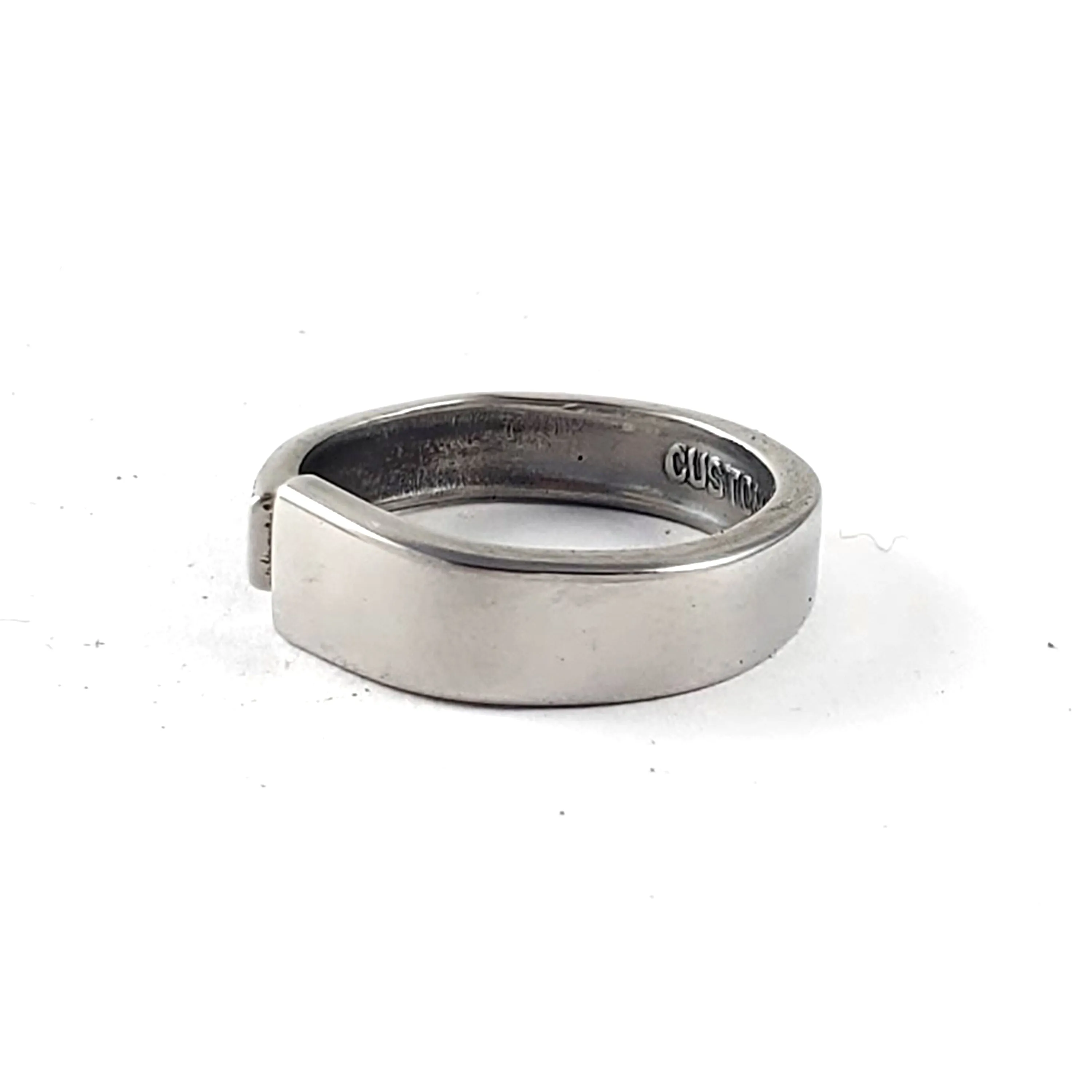 1970's Narrow Band Stainless Steel Spoon Ring
