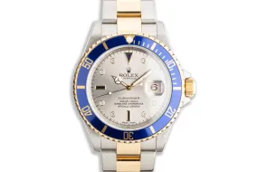 2006 Rolex Two-Tone Submariner 16613 T with Silver Serti Dial