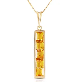 2.25 Carat 14K Solid Yellow Gold Sensible And Still Citrine Necklace