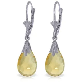 6 Carat 14K Solid White Gold Take Turns Citrine Earrings
