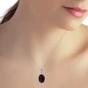 6.23 Carat 14K Solid White Gold Loren Garnet Diamond Necklace