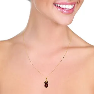 6.5 Carat 14K Solid Yellow Gold Early Autumn Garnet Necklace