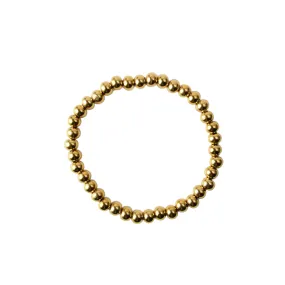*6mm Beaded Bracelet, Gold