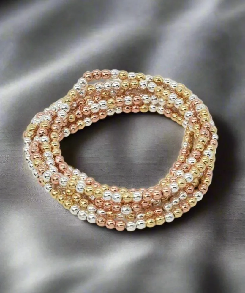 7 Piece Chrissy Bracelet Set by Nine Jewelry (rose gold)
