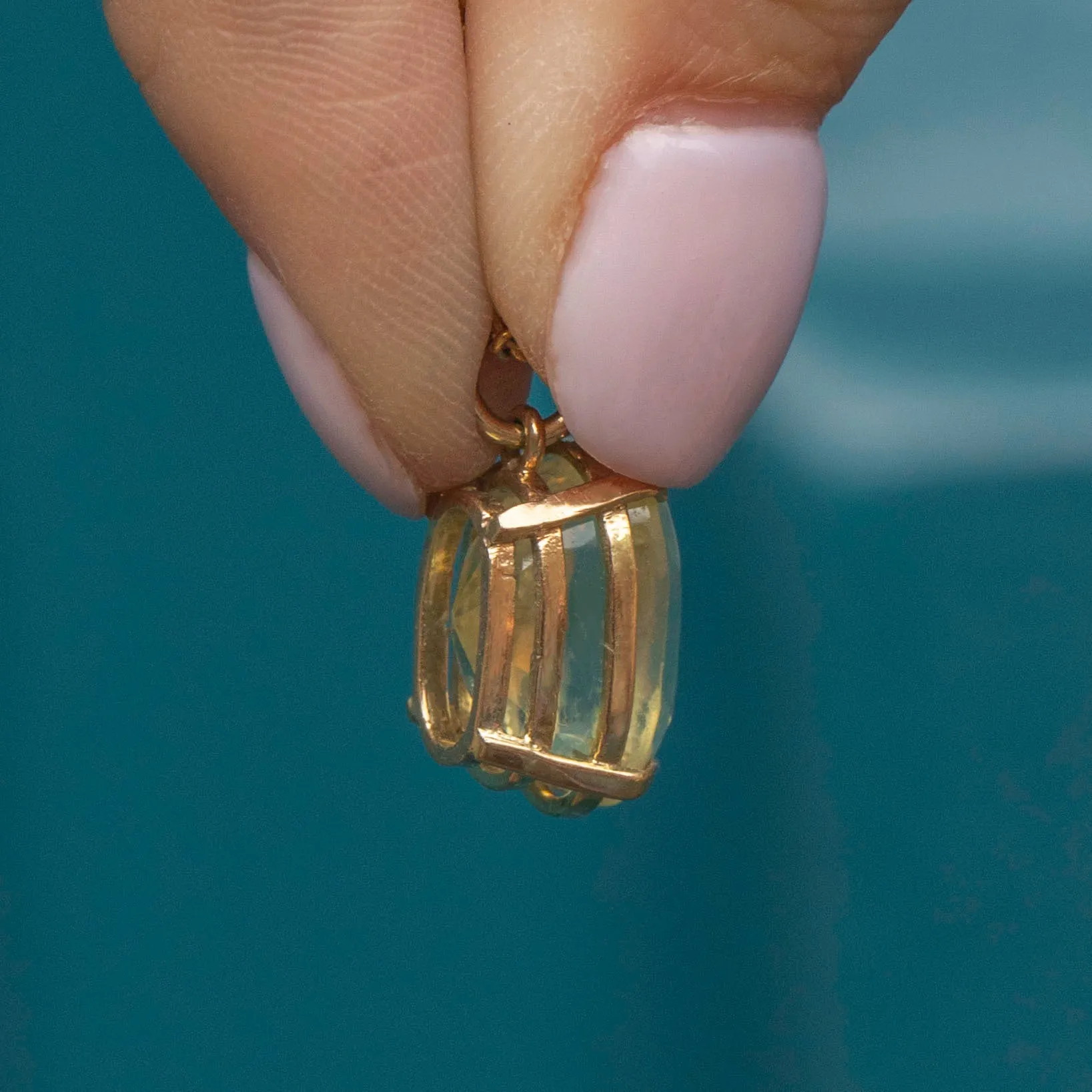 9ct Gold Yellow Sapphire Oval Charm, 5.20ct