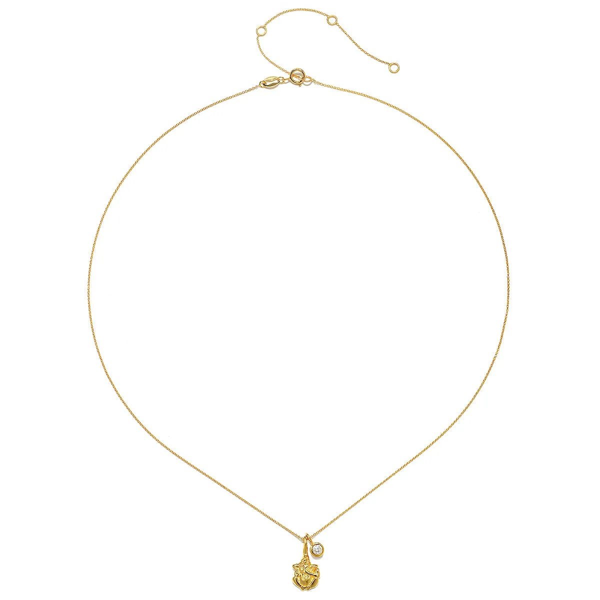 Abundant Fortune 14kt Gold Ganesha Necklace 