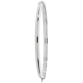 Acotis Silver Bangle Oval Plain Hinged G4278
