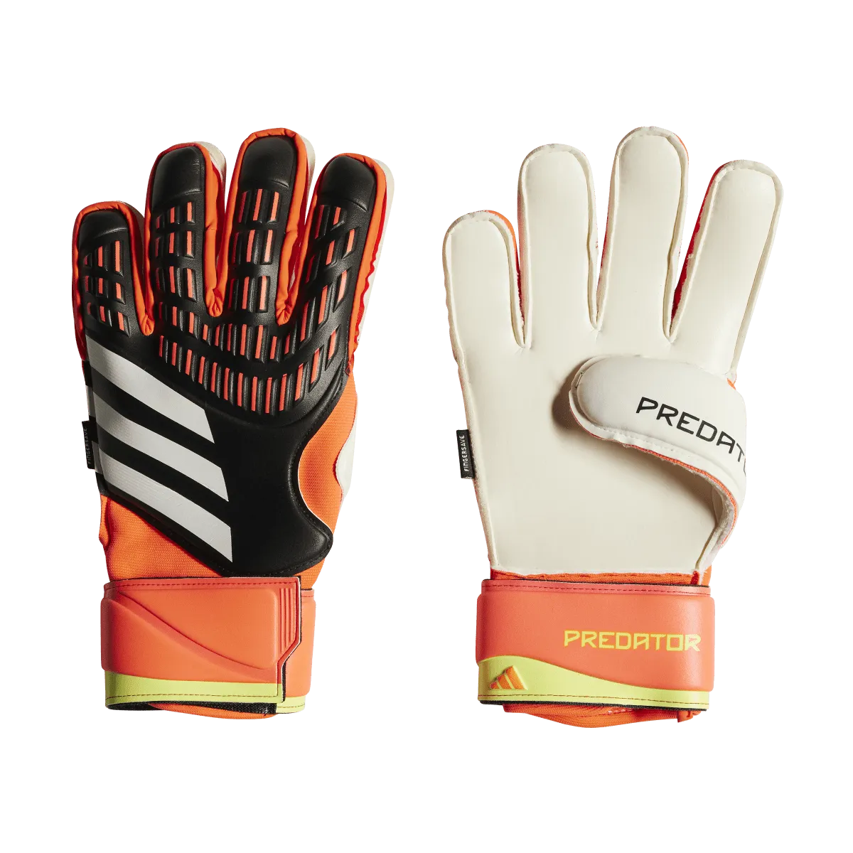 adidas Predator Match Fingersave Gloves IQ4037 Black/Solar Red/Solar Yellow