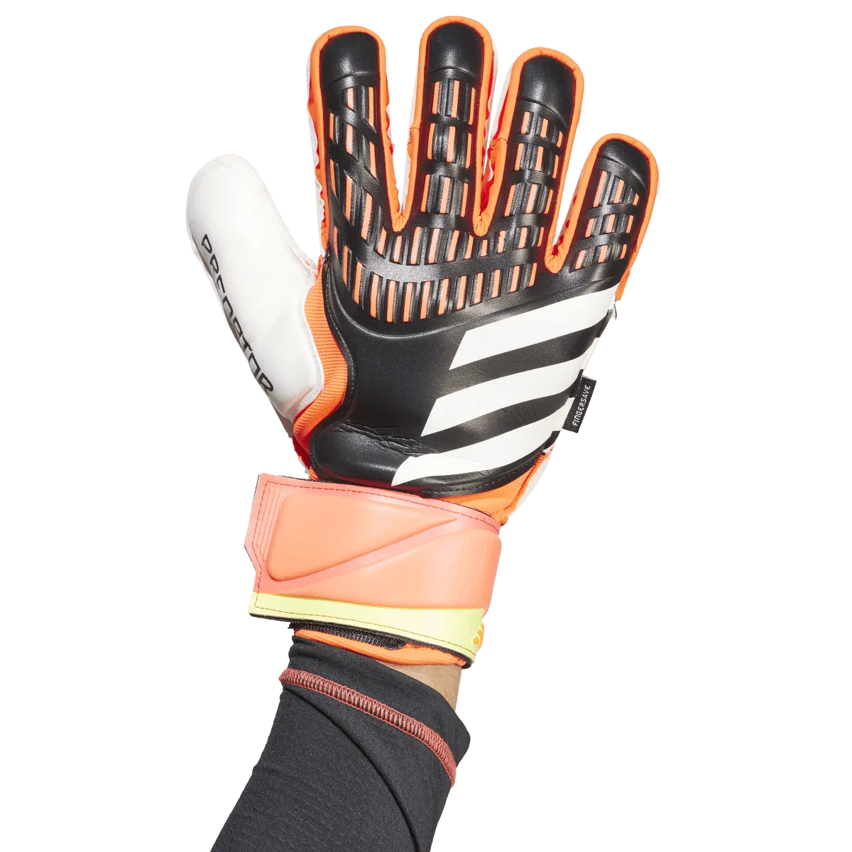 adidas Predator Match Fingersave Gloves IQ4037 Black/Solar Red/Solar Yellow