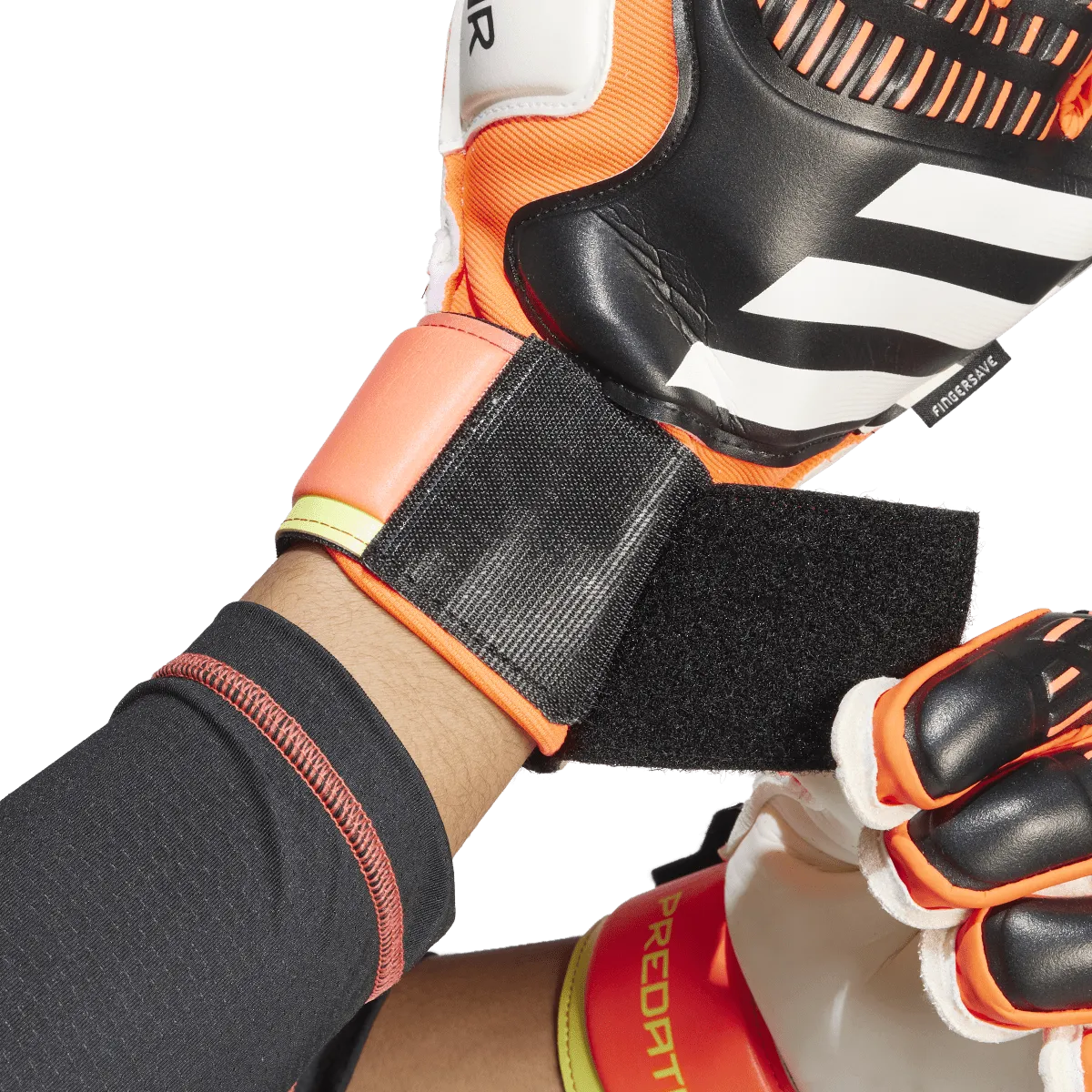 adidas Predator Match Fingersave Gloves IQ4037 Black/Solar Red/Solar Yellow