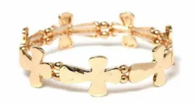 All Side Cross Bracelet Gold