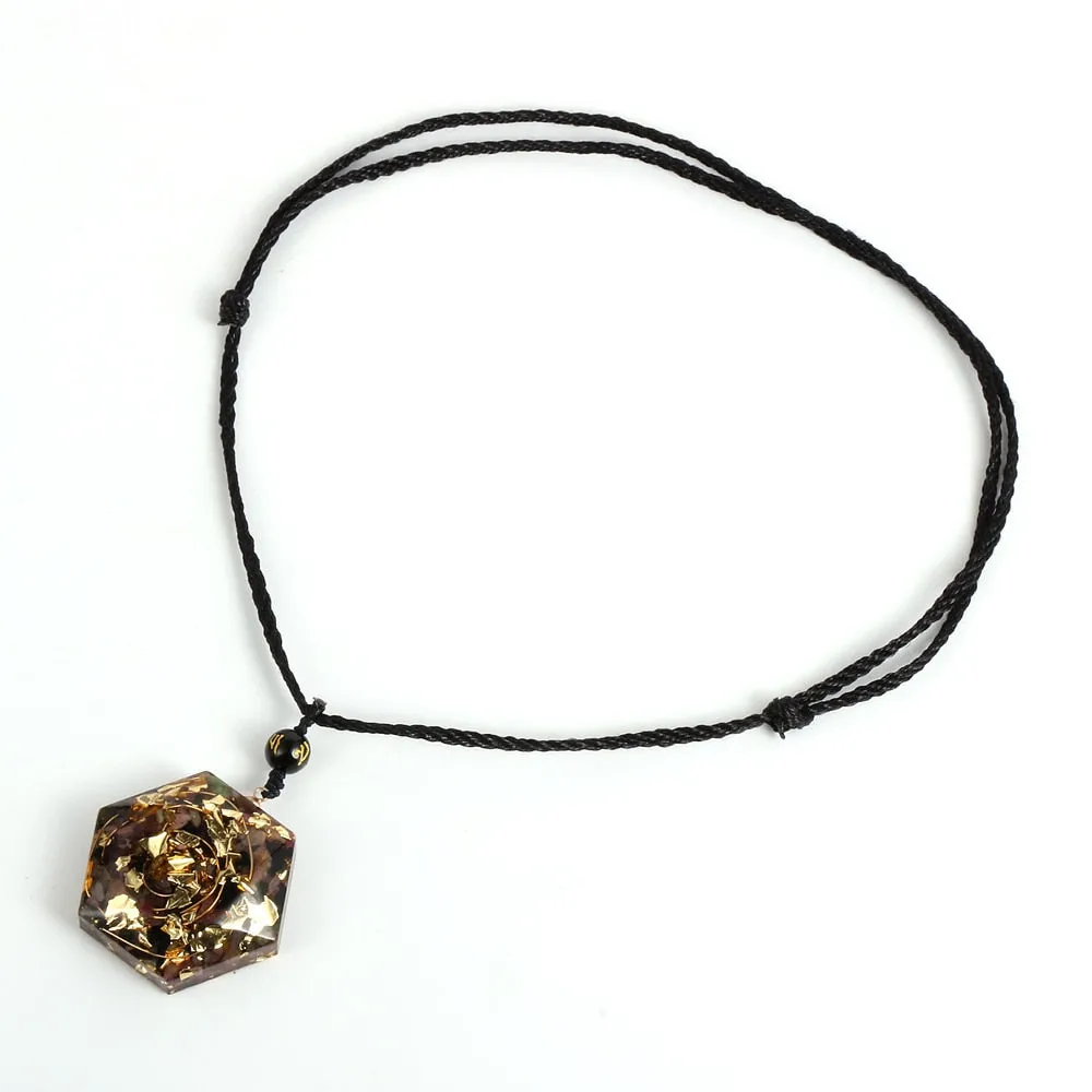Amethysts Garnet Amazonite Resin Pendant