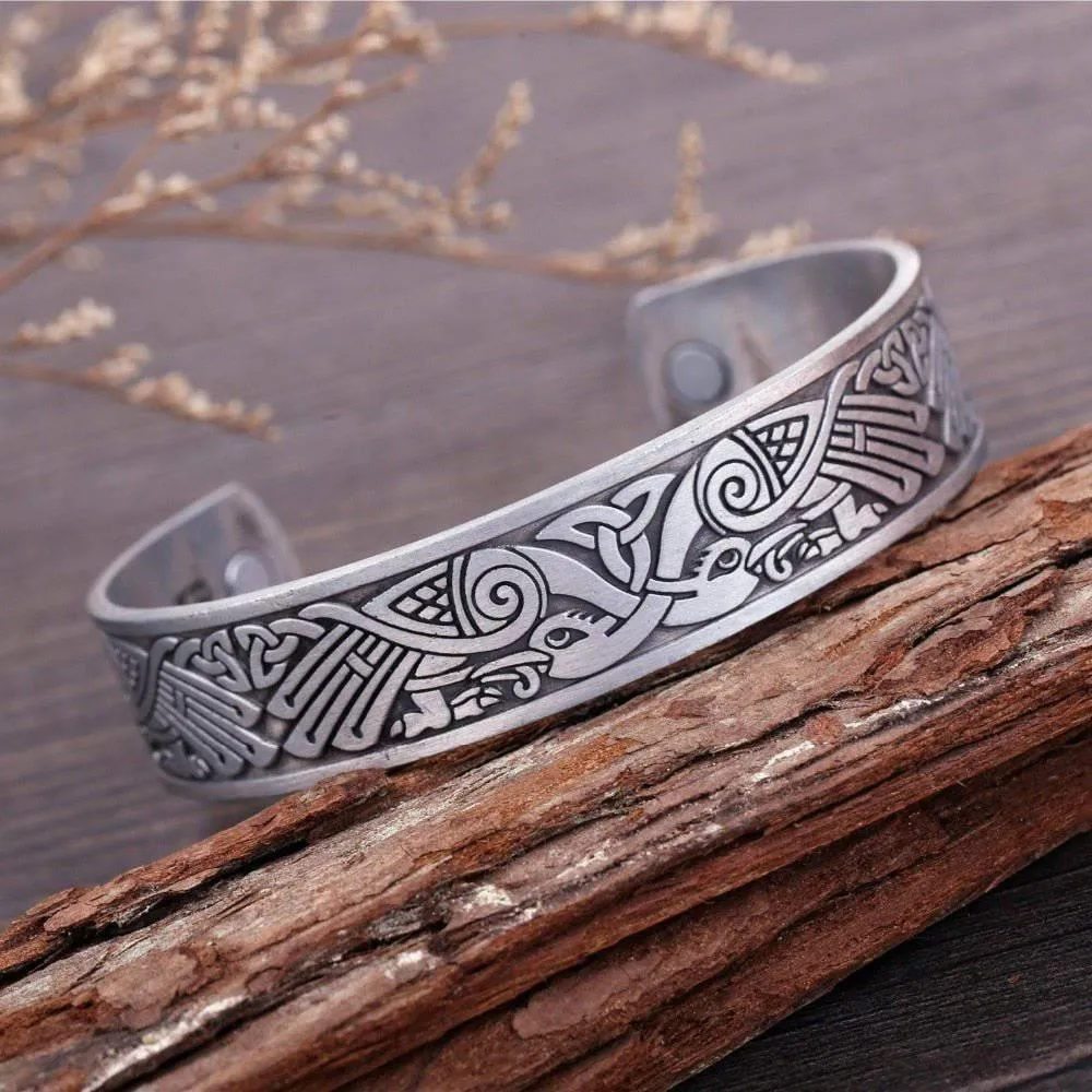 Antique Celtic Cuff Bangle - Phoenix and Celtic Knot