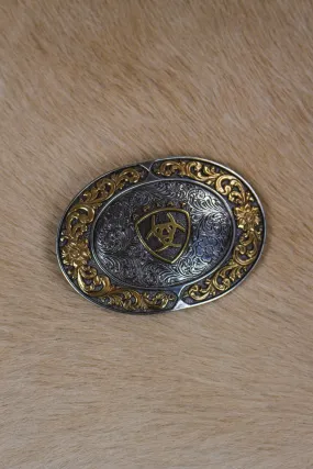 Ariat Smooth Edge Floral Emblem Oval Buckle