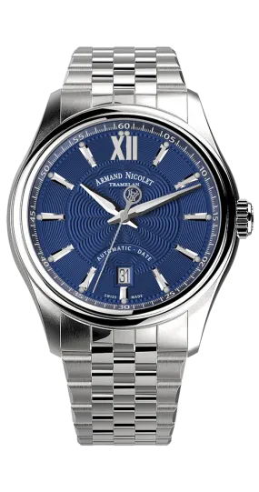 Armand Nicolet Men's Watch M02 Date 41mm Blue A740A-BU-BMA22740A