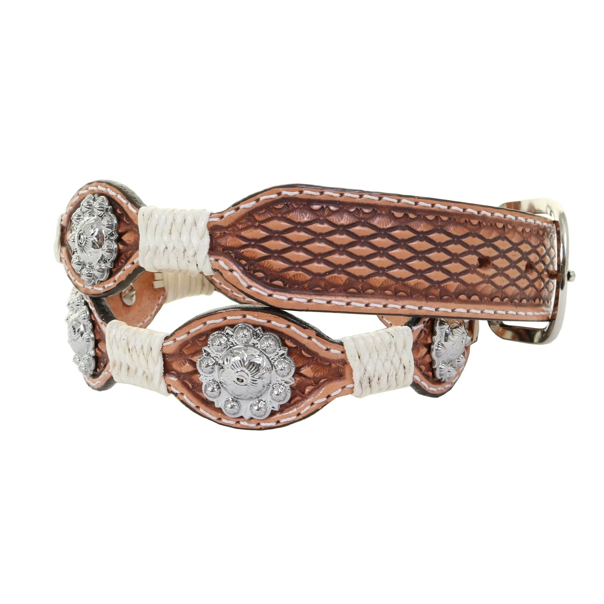 B933 - Natural Leather Scalloped Belt