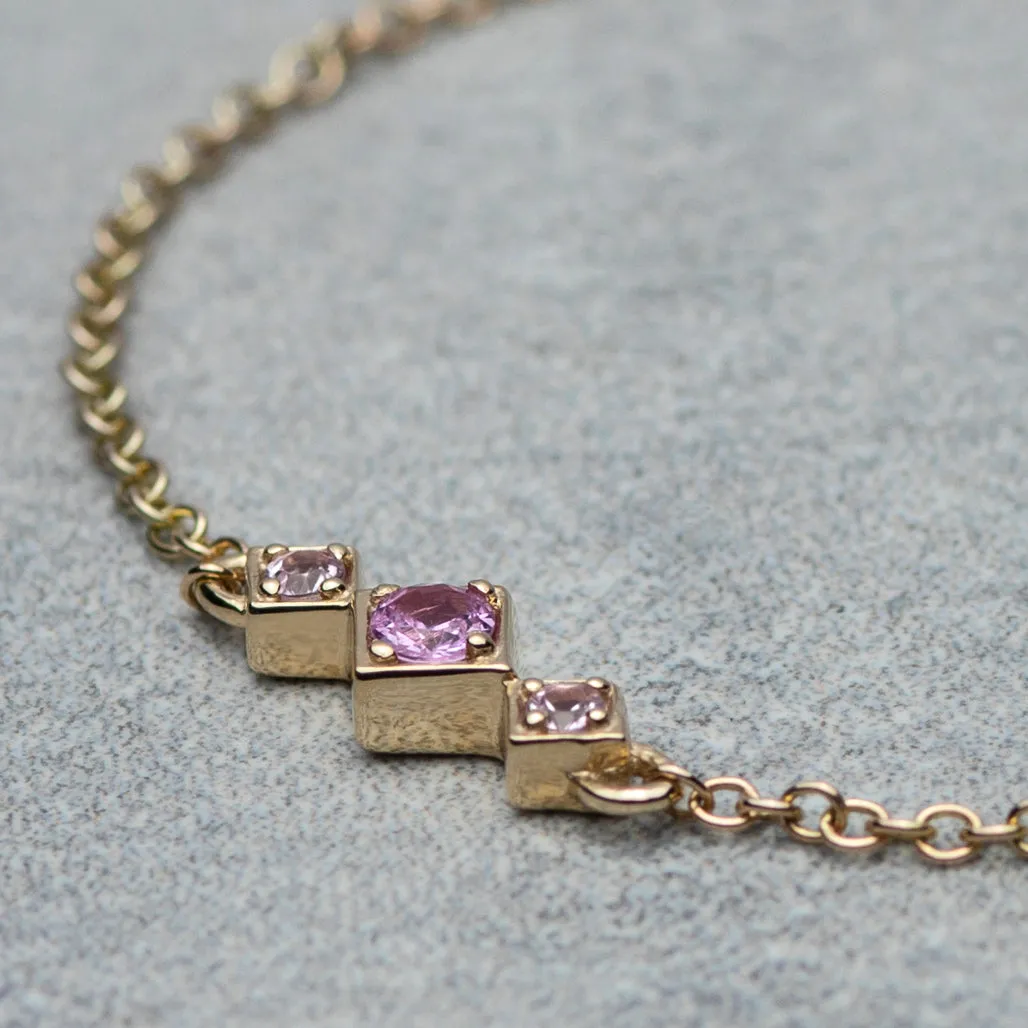 Balance Bracelet - Pink sapphires